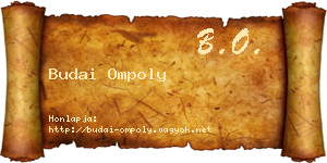Budai Ompoly névjegykártya